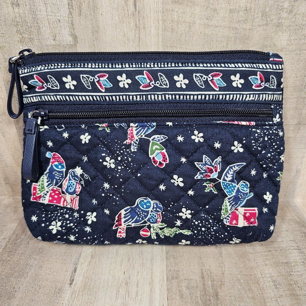 Vera Bradley Holiday Owls Toiletry Cosmetic‎ Travel Bag Pouch Christmas Presents